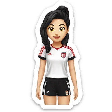Mujer camiseta de river plate morocha pelo lasio dos mechones blacos  sticker