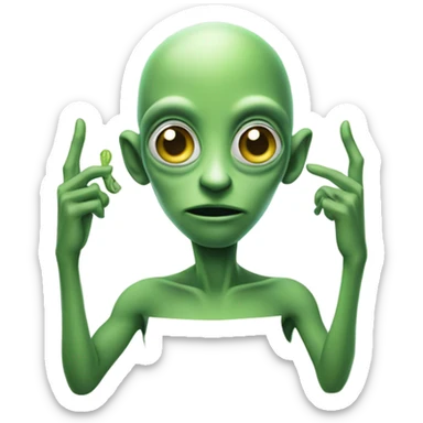 Alien smoking weed sticker