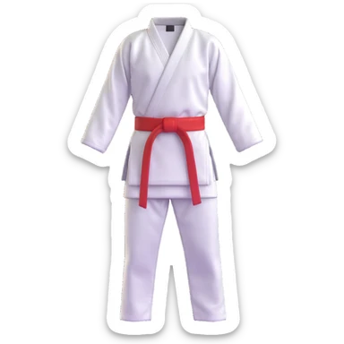 traditional karate gi white uniform with belt sticker