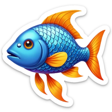 poisson qui pêche sticker