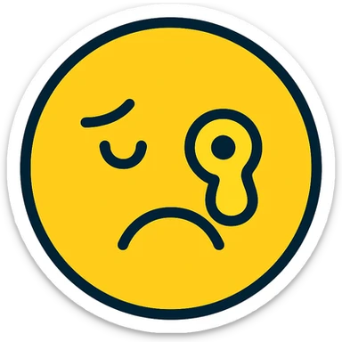 sad face with one eye leaking yellow pus sticker
