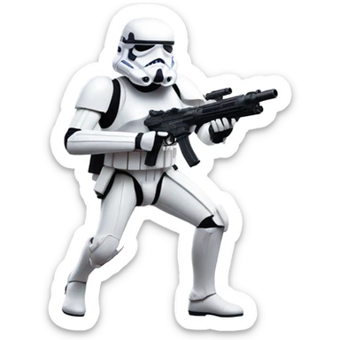 A stormtrooper fighting for the rebels  sticker
