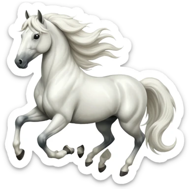 Create a running horse emoji pure white hourse sticker