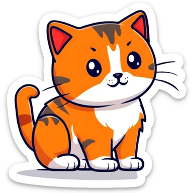 red-haired British cat sticker