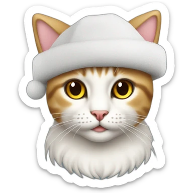 gato con gorro de navidad negro sticker