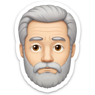 Disappointed 50-something with grey kinky hair and mid-length beard sticker