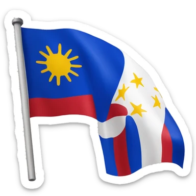 Generate normal looking Philippine flag but the color blue and red are swap sticker