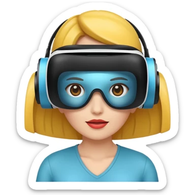 VR wearing woman sticker