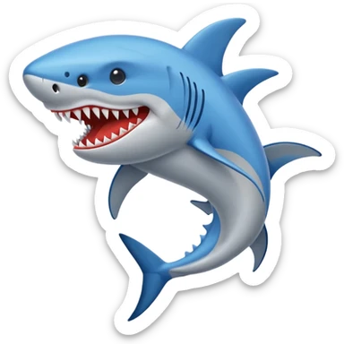 Un tiburón con tenis Nike azules sticker