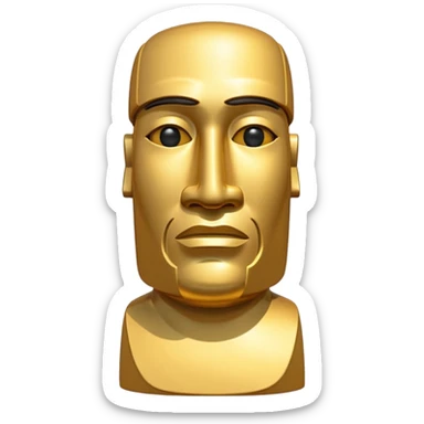Golden Moai Slightly sideways view sticker