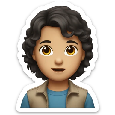 A dark haired toddler old with brown eyes  sticker