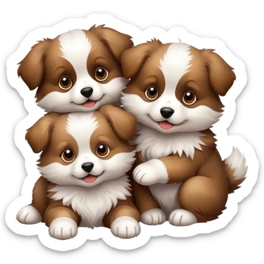 playful puppies sticker