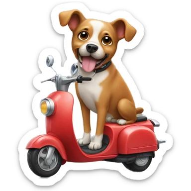 dog on a scooter sticker