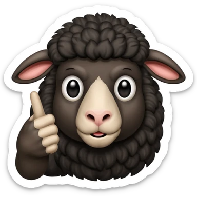 angery black sheep giving the middle finger sticker