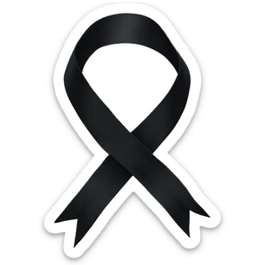 black mourning ribbon sticker