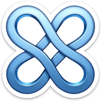 Infinity symbol with blue color sticker
