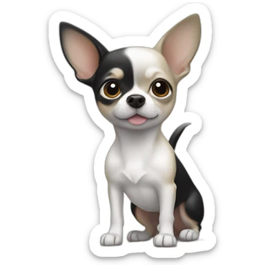 Chihuahua blanc et noir  sticker