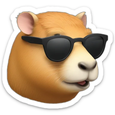 capybara black sunglasses side-view sticker
