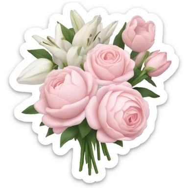 pale pink flower bouquet  sticker