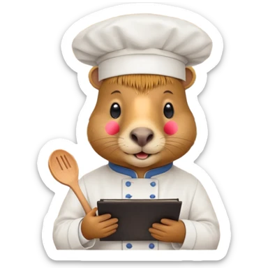 Capybara at a restaurant sticker
