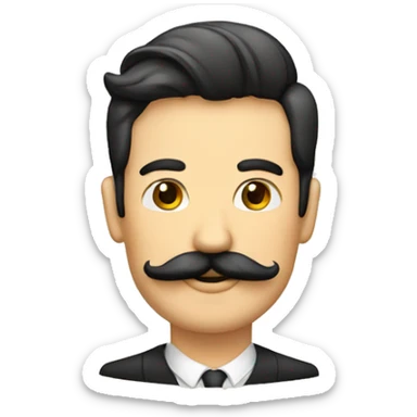 Señor con bigote y pelos de punta sticker