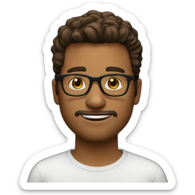 a guy brun fashion very strogman with glasses, he is a developper sticker