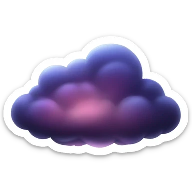 Dark iridescent cloud glowing sticker