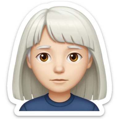 little longer white hair and bangs sticker