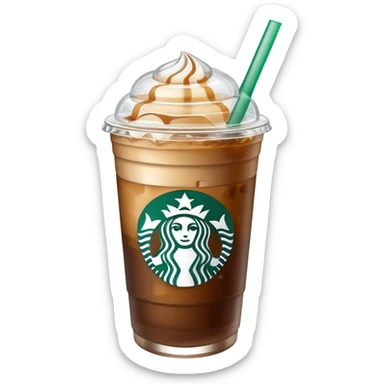 Starbuck ice coffee with ice cubes sticker