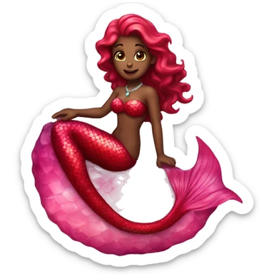 Mermaid made of rubies sticker