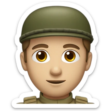 A white Palestinian soldier with brown hair  sticker
