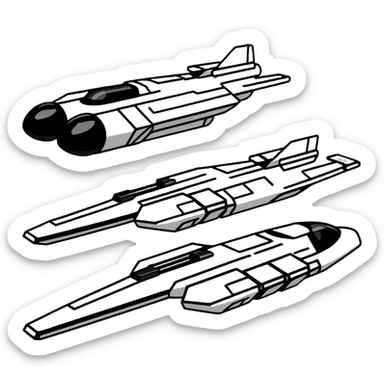 Interstellar carrier ship with fighter bays sticker