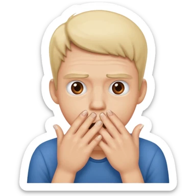 nervously bitting finger nails sticker