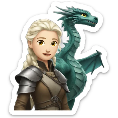 danaerys on dragon sticker