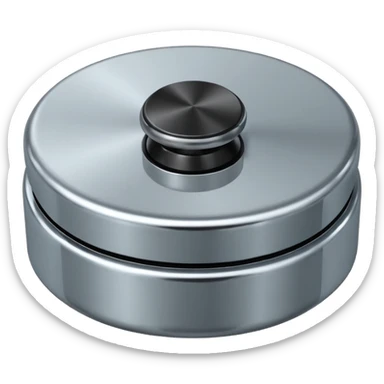 volume knob, straight on view sticker