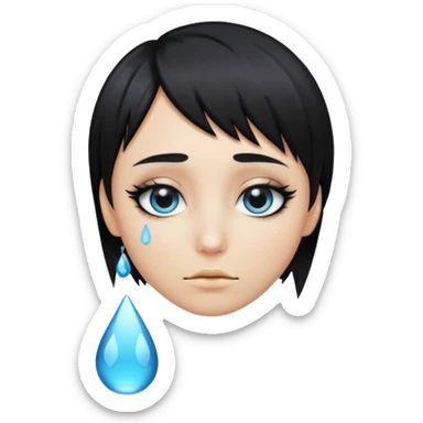 teardrop with emo style sticker