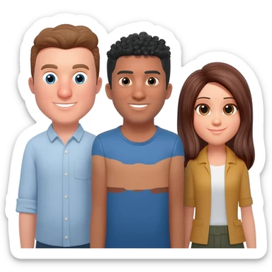 Two men and a woman are standing next to each other sticker