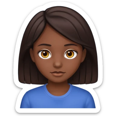 Girl with dark brown hair,dark brown eyes,dark skin sticker