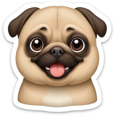 Pug with black Mickey Mouse ears sticker