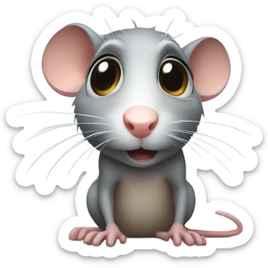 Rat with big eyes begging while looking up with a sad face sticker