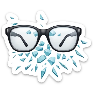 Glasses snapped in half sticker