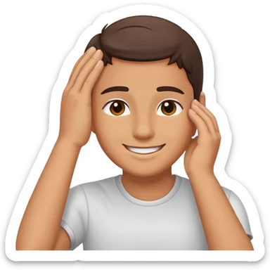 smirking face with hand on forehead sticker