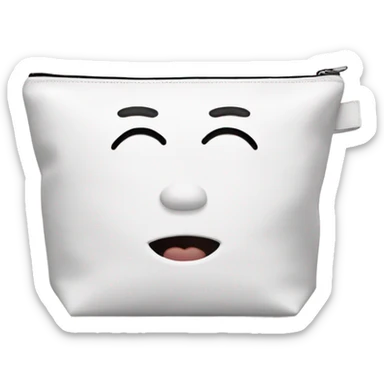 White makeup bag sticker
