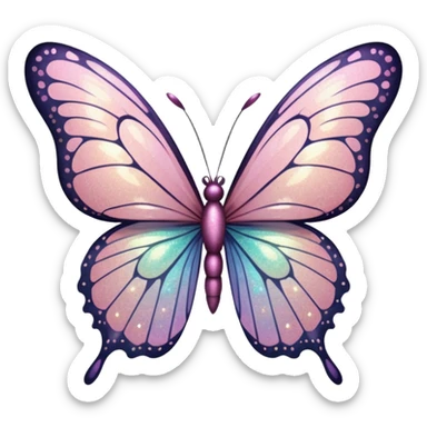 Light pink glitter butterfly emoji sticker