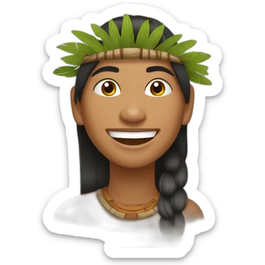 indigena de la amazonia ecuatoruiana sonriendo sticker