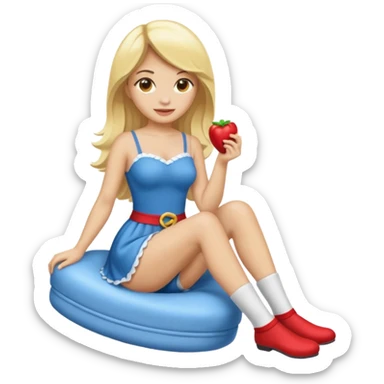 Femme blonde dans un déguisement de chaussette géante sticker