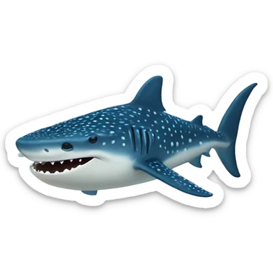 Whale shark with a hat sticker