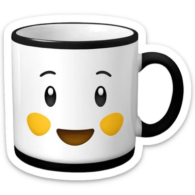 Emoji de taza blanca de la serie ‘friends’ sticker