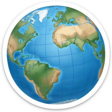 globe with blue meridians sticker