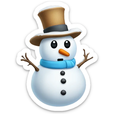 Snowman with sryup on top  sticker